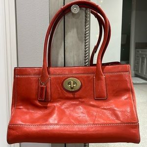 EUC Vintage, Red Orange Coach handbag